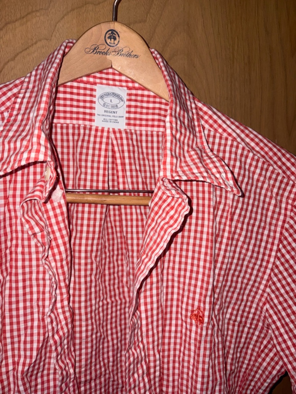 Brooks Brothers Red Gingham Men's Short Sleeve Button-Down Shirt